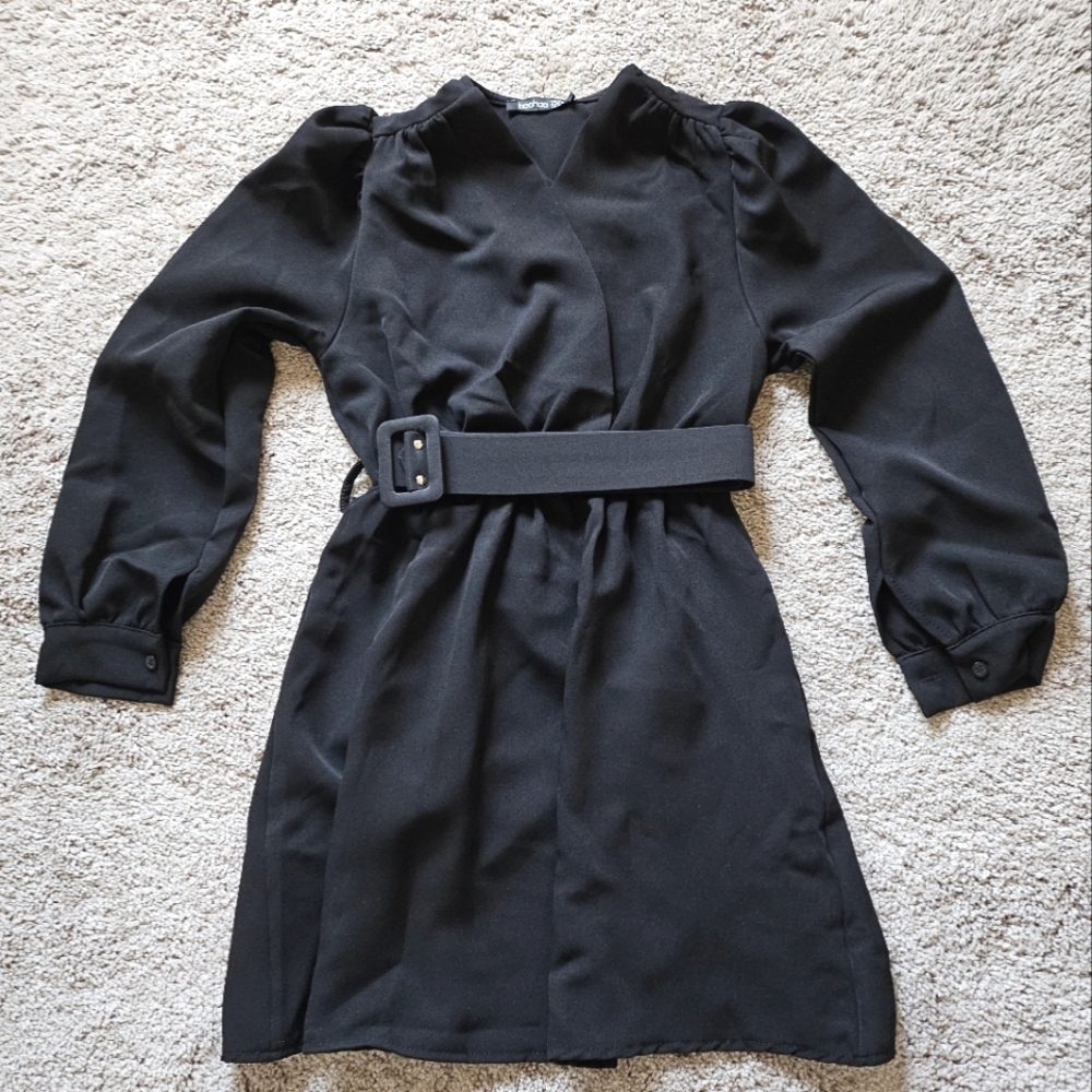 Petite Belted Skater Dress